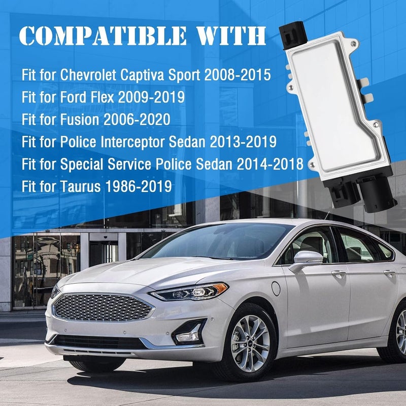 wfsulee Engine Radiator Cooling Fan Control Module Fit for Ford Fusion 2006-2020, Taurus 1986-2019, Flex, Police Interceptor Sedan, Special Service Police Sedan Replace for 01247391 20787305 1137328617 - Image 3